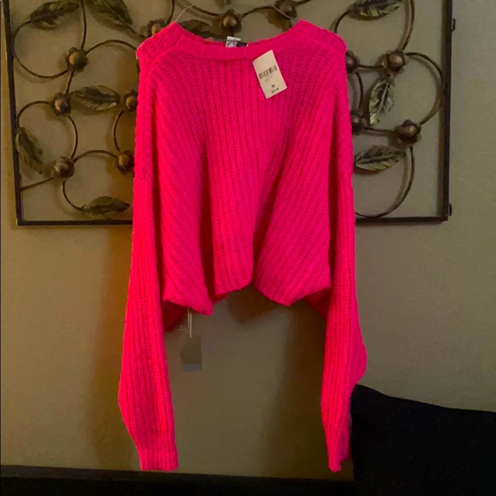 Forever21 hot pink sweater top